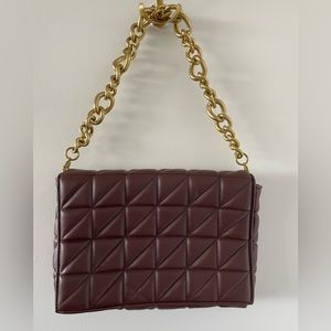 Zara Quilted Chain Strap Shoulder Bag | Color: Brown | Size: OS